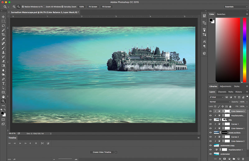 Photoshop Tutorial Create Fantasy Seascape Stock Photo Composites