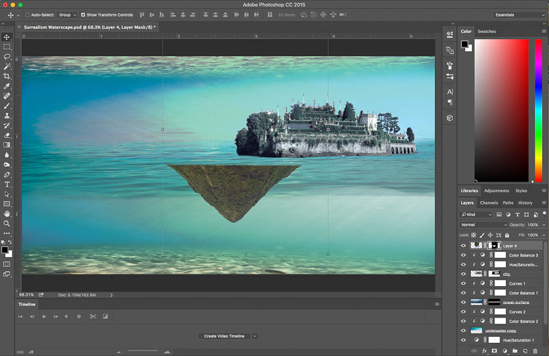 Photoshop Tutorial Create Fantasy Seascape Stock Photo Composites