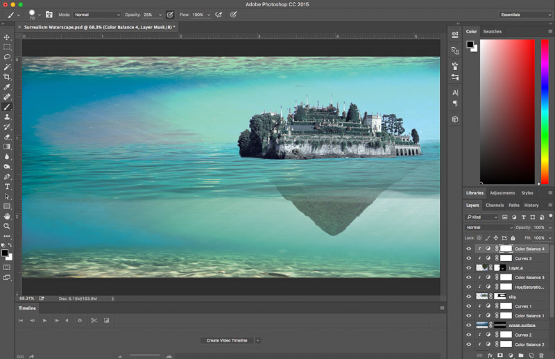 Photoshop Tutorial Create Fantasy Seascape Stock Photo Composites