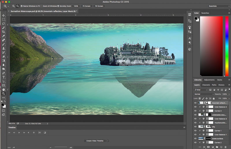 Photoshop Tutorial Create Fantasy Seascape Stock Photo Composites