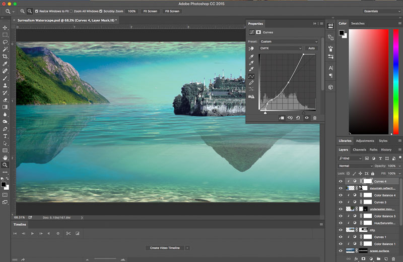 Photoshop Tutorial Create Fantasy Seascape Stock Photo Composites