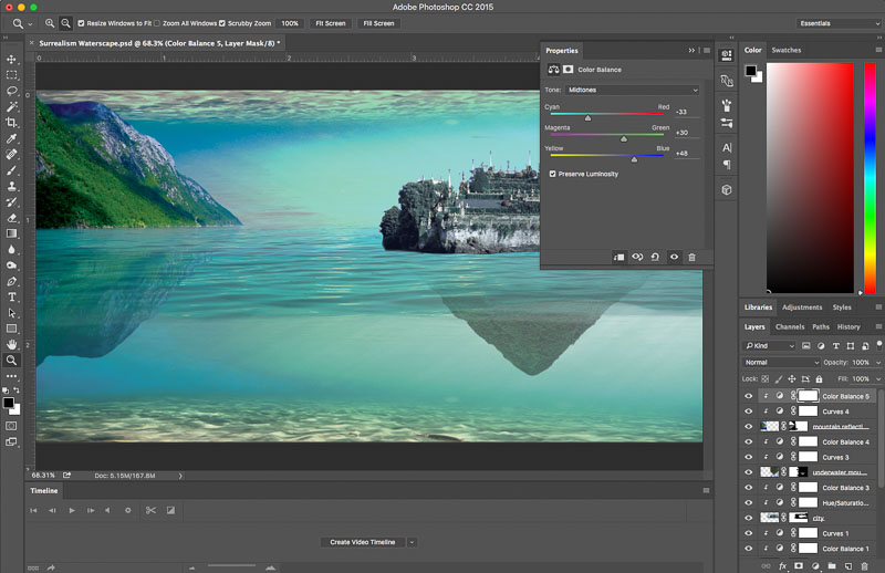 Photoshop Tutorial Create Fantasy Seascape Stock Photo Composites