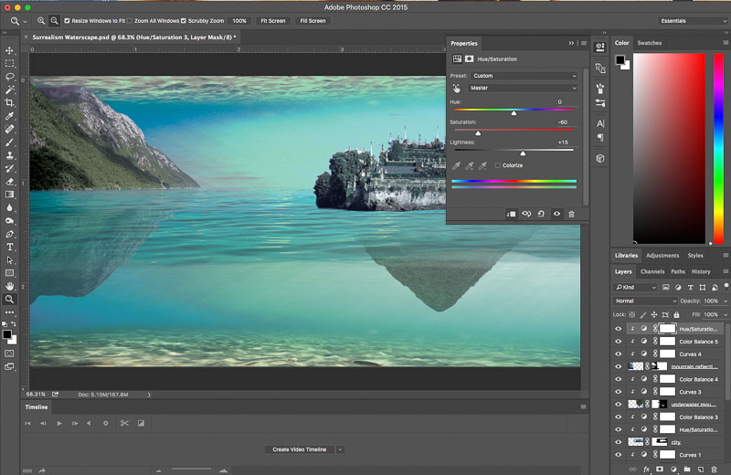 Photoshop Tutorial Create Fantasy Seascape Stock Photo Composites