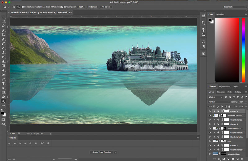 Photoshop Tutorial Create Fantasy Seascape Stock Photo Composites