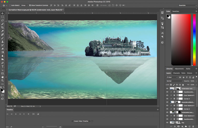 Photoshop Tutorial Create Fantasy Seascape Stock Photo Composites