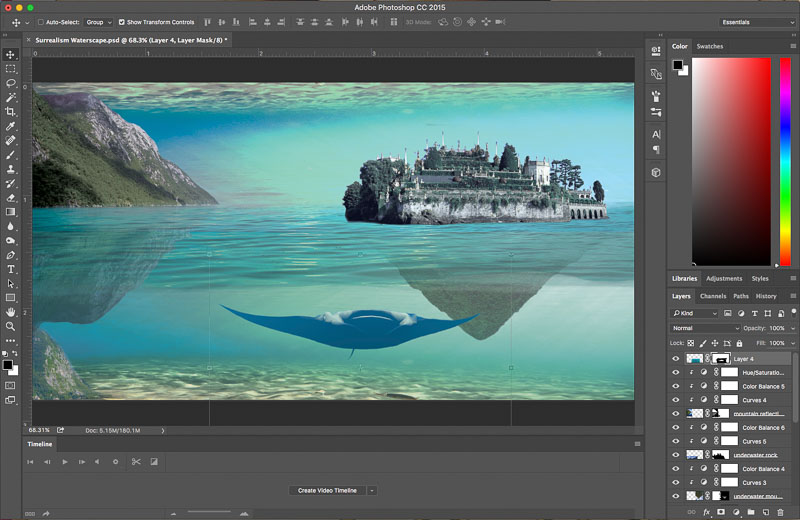 Photoshop Tutorial Create Fantasy Seascape Stock Photo Composites