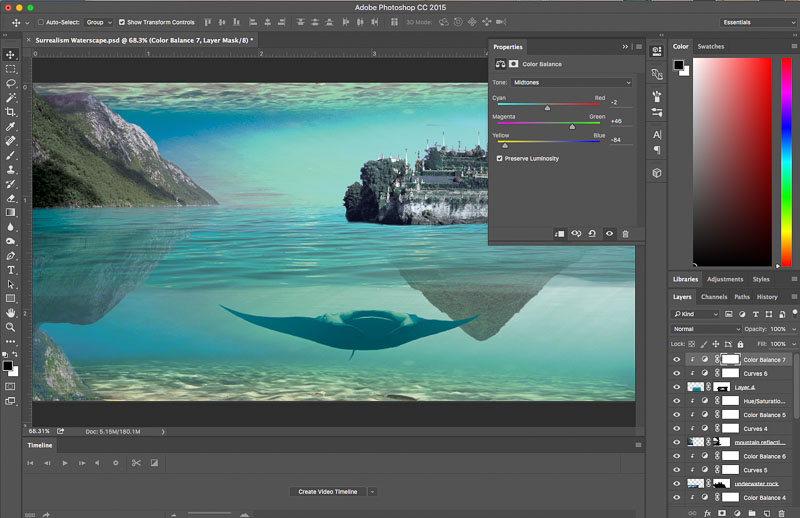 Photoshop Tutorial Create Fantasy Seascape Stock Photo Composites