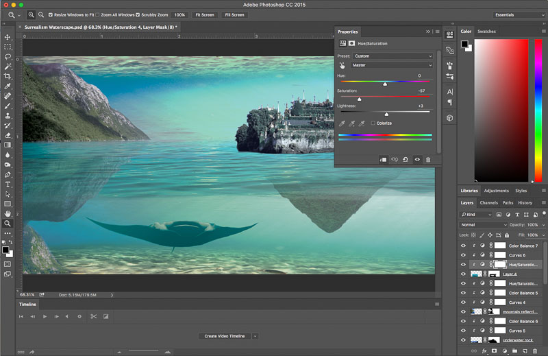 Photoshop Tutorial Create Fantasy Seascape Stock Photo Composites