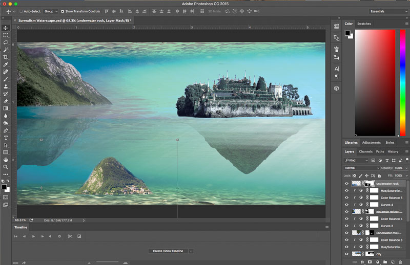 Photoshop Tutorial Create Fantasy Seascape Stock Photo Composites