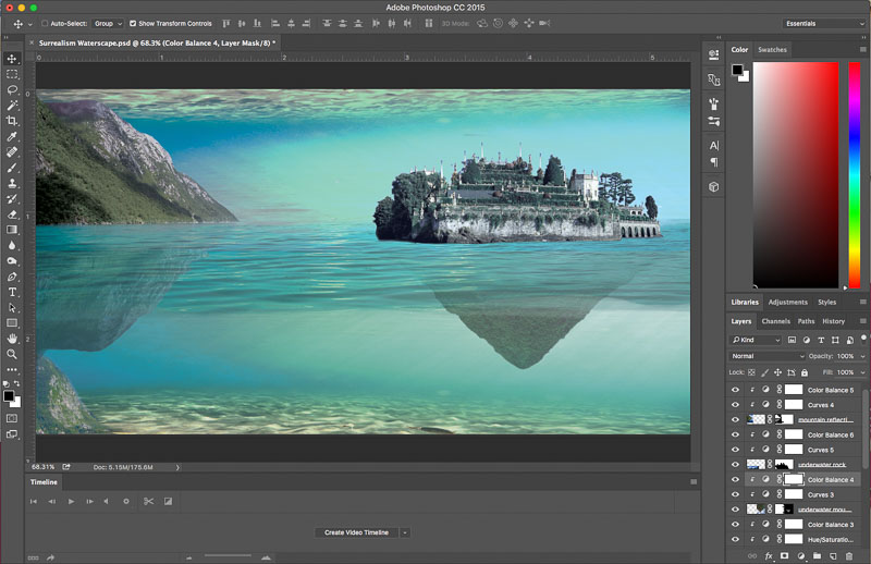 Photoshop Tutorial Create Fantasy Seascape Stock Photo Composites