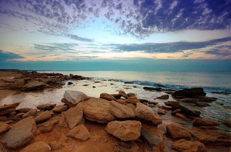 nature stock photo - rocks on a beach