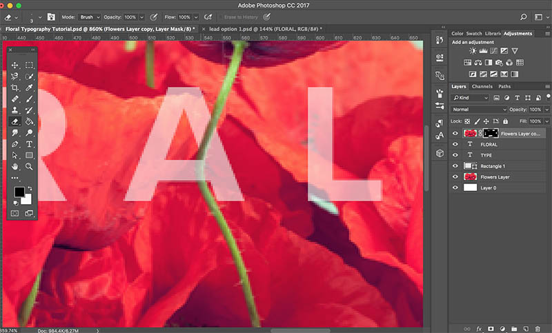 floral typography