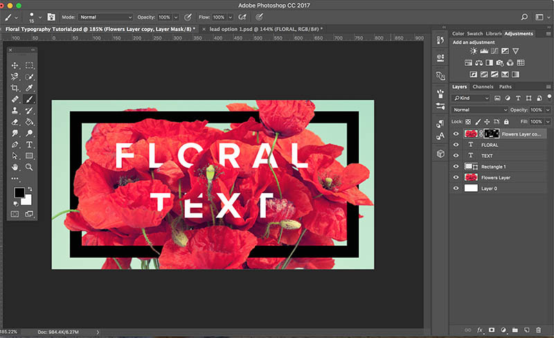 floral typography