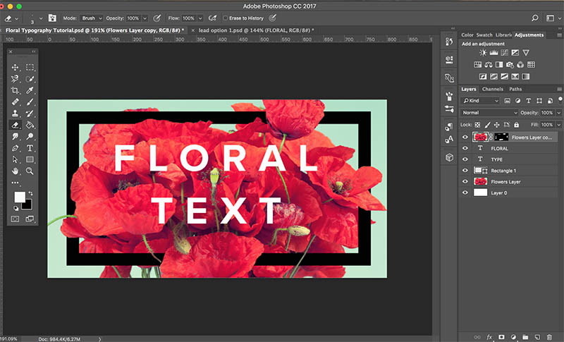 floral typography
