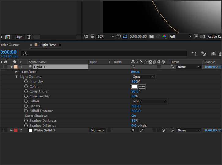 After Effects - Light Testing