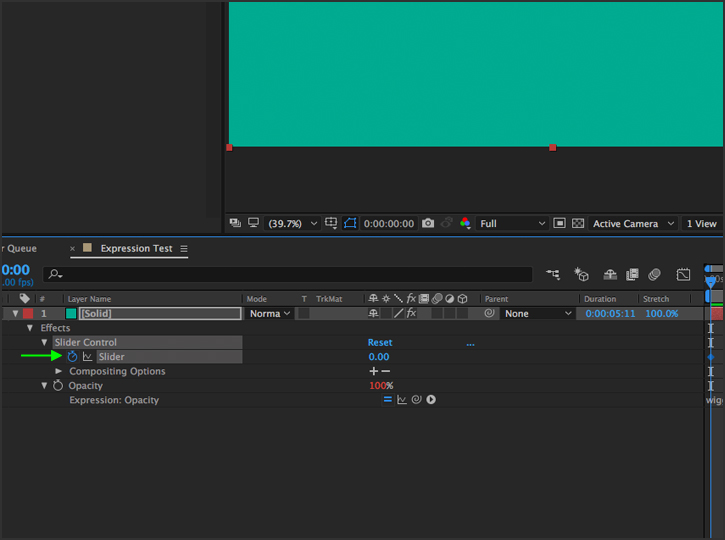 After Effects - Slider Code Control